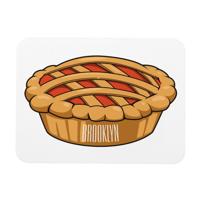 Pie cartoon illustration magnet (Horizontal)