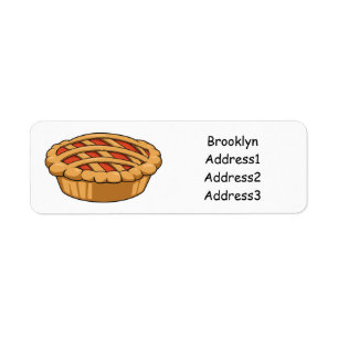 Pie cartoon illustration return address label