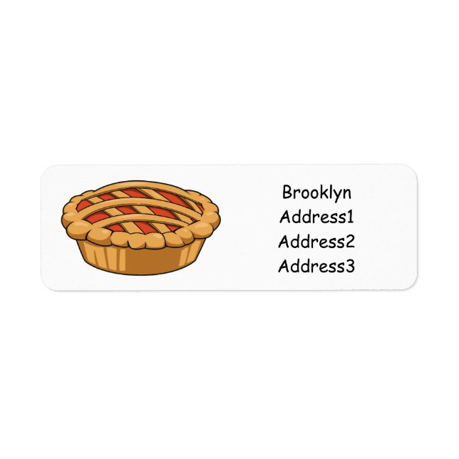 Pie cartoon illustration return address label (Front)