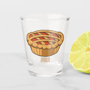 Pie cartoon illustration shot glass