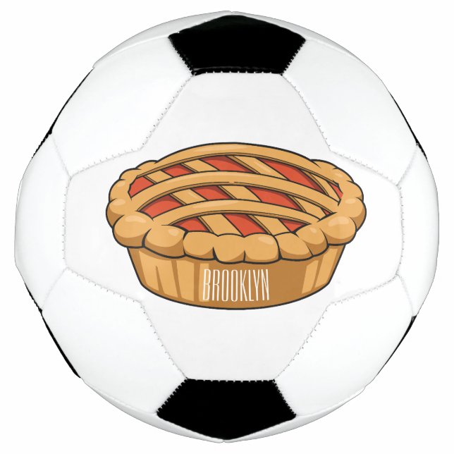 Pie cartoon illustration soccer ball (Front)