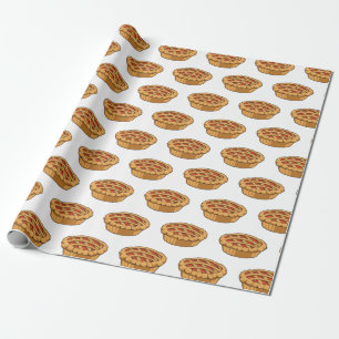 Pie cartoon illustration wrapping paper