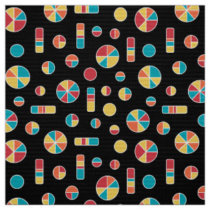 Pie Circles and Bars Pattern 271019v3 - Black Fabric