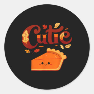 Pie Day Pi Day Thanksgiving Cutie Pumpkin Pie Cuti Classic Round Sticker