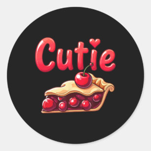 Pie Day Thanksgiving Cherry Cutie Cake 1 Classic Round Sticker