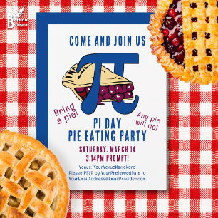 Pie Eating PI DAY Party Invitation