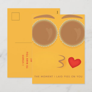 Pie Eyed Kisses Thanksgiving Holiday Postcard