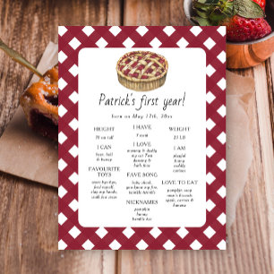 Pie First Birthday Milestone Birthday  Poster