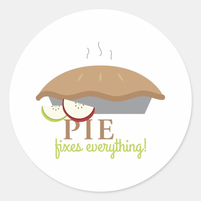 Pie Fixes Everything Classic Round Sticker (Front)