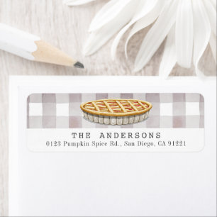 Pie Grey Gihgham Plaid Return Address Return Address Label