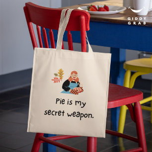Pie is my secret weapon! Cute funny Large Tote Bag