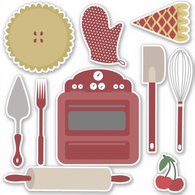 Pie Kitchen Stickers - Cherry (Front)
