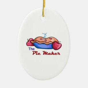 Pie maker ceramic ornament