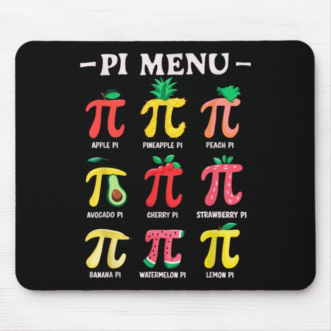 Pie Menu Funny Pi Day Pi 3.14 Math Teacher Pi Symb Mouse Pad (Front)