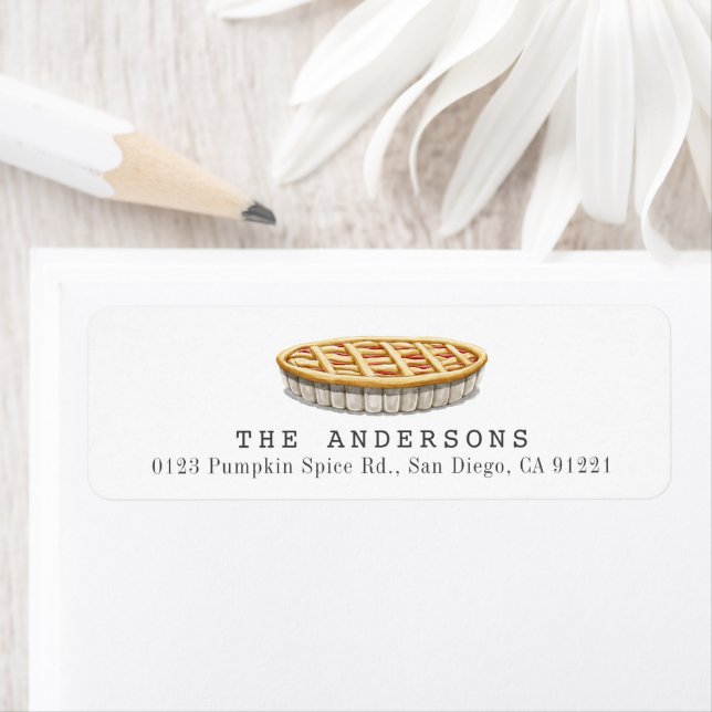 Pie Minimal White Return Address Label (Insitu)