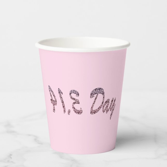 Pie Pink Pi Day Paper Cups (Front)