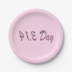 Pie Pink Pi Day Paper Plate