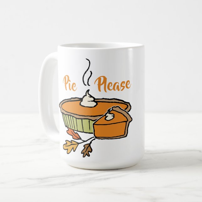 Pie Please Thanksgiving Themed Mug Pumpkin Pie (Front Left)