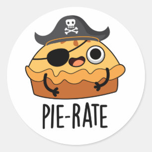 Pie-rate Funny Pirate Pie Pun Classic Round Sticker