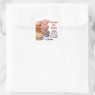 Pie Sharing Night Party  Square Sticker