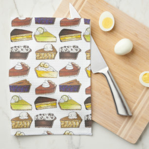 Pie Slice Apple Pumpkin Banana Key Lime Blueberry Tea Towel