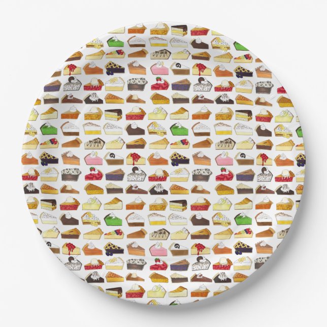 Pie Social Pi Day Slices Bake Sale Dessert Food Paper Plate (Front)