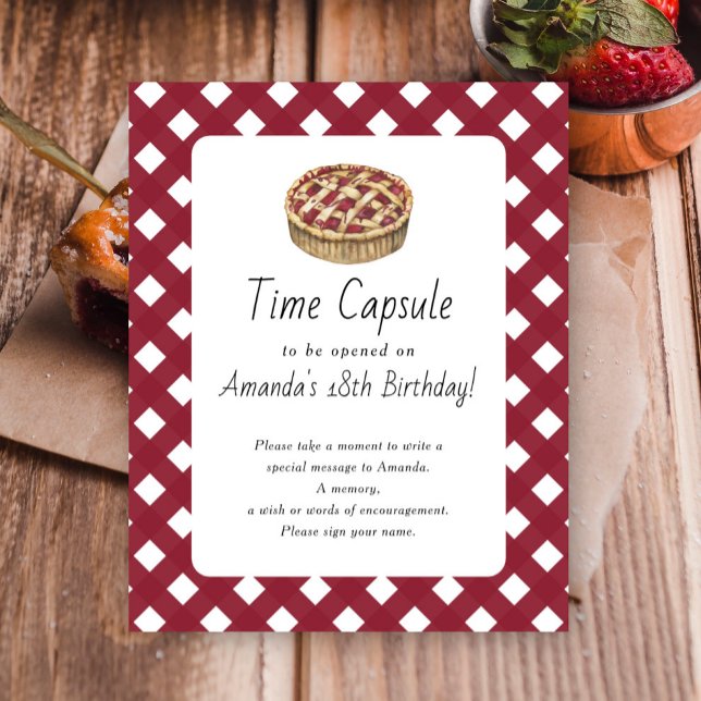 Pie Time Capsule 1st birthday gender neutral Poster (Creator Uploaded)