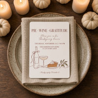Pie Wine Gratitude Coquette Line Art Thanksgiving