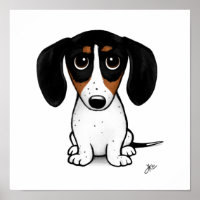 Piebald Dachshund | Cute Cartoon Wiener Dog