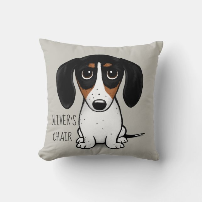 Piebald Dachshund Cute Dog Personalised Cushion (Front)