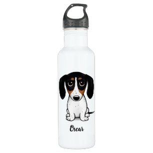 Piebald Dachshund   Cute Dog with Custom Text 710 Ml Water Bottle