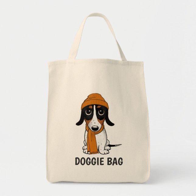 Piebald Dachshund | Cute Hipster Dog Tote Bag (Front)