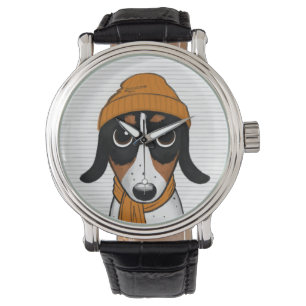 Piebald Dachshund Cute Hipster Dog Watch