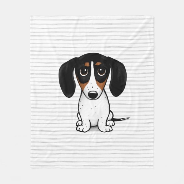 Piebald Dachshund Cute Puppy Dog Fleece Blanket (Front)