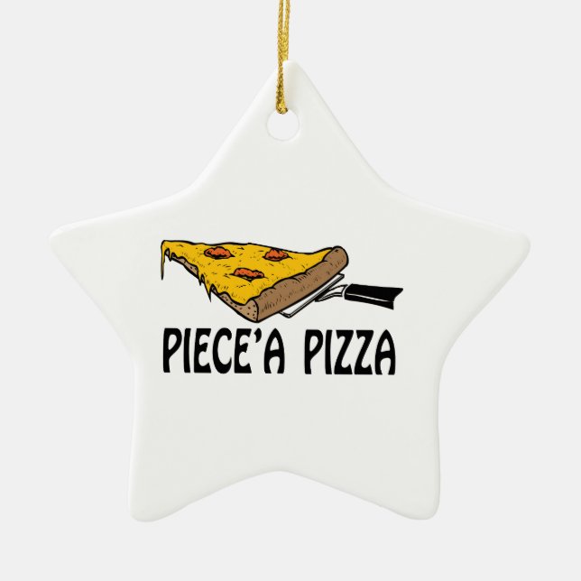 Piece' A Pizza Ceramic Tree Decoration (Front)