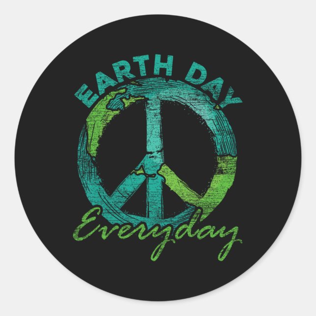 Piece Everyday Earth Day  Classic Round Sticker (Front)