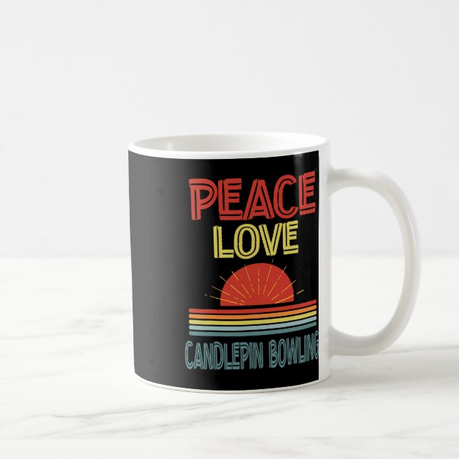 Piece Love Candlepin Bowling Funny  Coffee Mug (Right)
