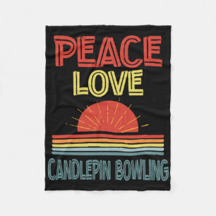 Piece Love Candlepin Bowling Funny Fleece Blanket