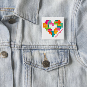 Piece, Love & Polyominoes Button