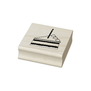 Piece of Birthday Cake Art Stamp