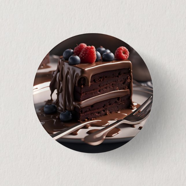 Piece of Chocolate Cake 3 Cm Round Badge (Front)