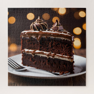 Piece Of Chocolate Cake Jigsaw Puzzle