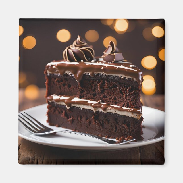 Piece Of Chocolate Cake Magnet (Front)