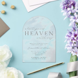 Piece Of Heaven Baby Shower Acrylic Invitation
