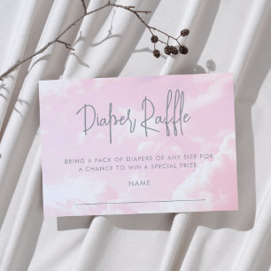 Piece of Heaven Baby Shower Pink Diaper Raffle Enclosure Card