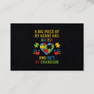 Piece Of My Heart Grandson Business Card