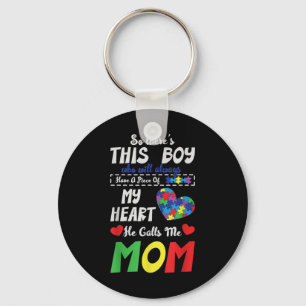 Piece Of My Heart Mum Son Autistic Kids Autism Key Ring