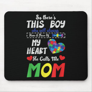 Piece Of My Heart Mum Son Autistic Kids Autism Mouse Pad