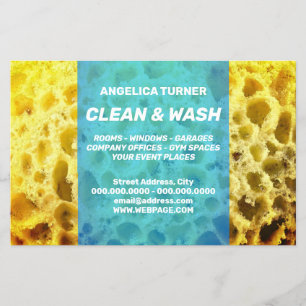 Piece of sponge fun style professional blue pack flyer