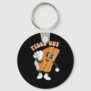 Piece Out Pumpkin Pie Retro Thanksgiving Fall Vibe Key Ring